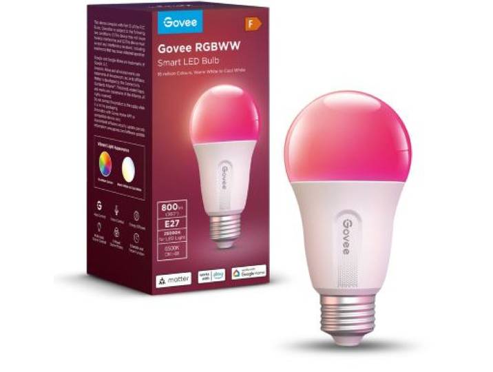 Govee - Ampoule Led Connectée E27 Wi-Fi + Bluetooth 800lm