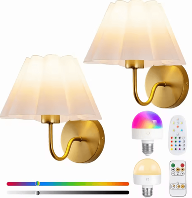 Inspire Curations Wireless Rechargeable RGB Wall Light With Remote Control black nature White(3500 5500k)