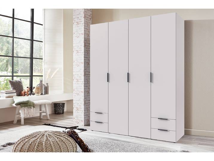 Drehtürenschrank Modena 160cm Weiß/Weiß