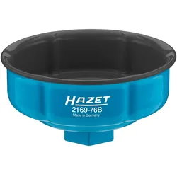 HAZET Ölfilter-Schlüssel Vierkant 12,5 mm (1/2 Zoll) 6 Rillen , blau - 2169-76B