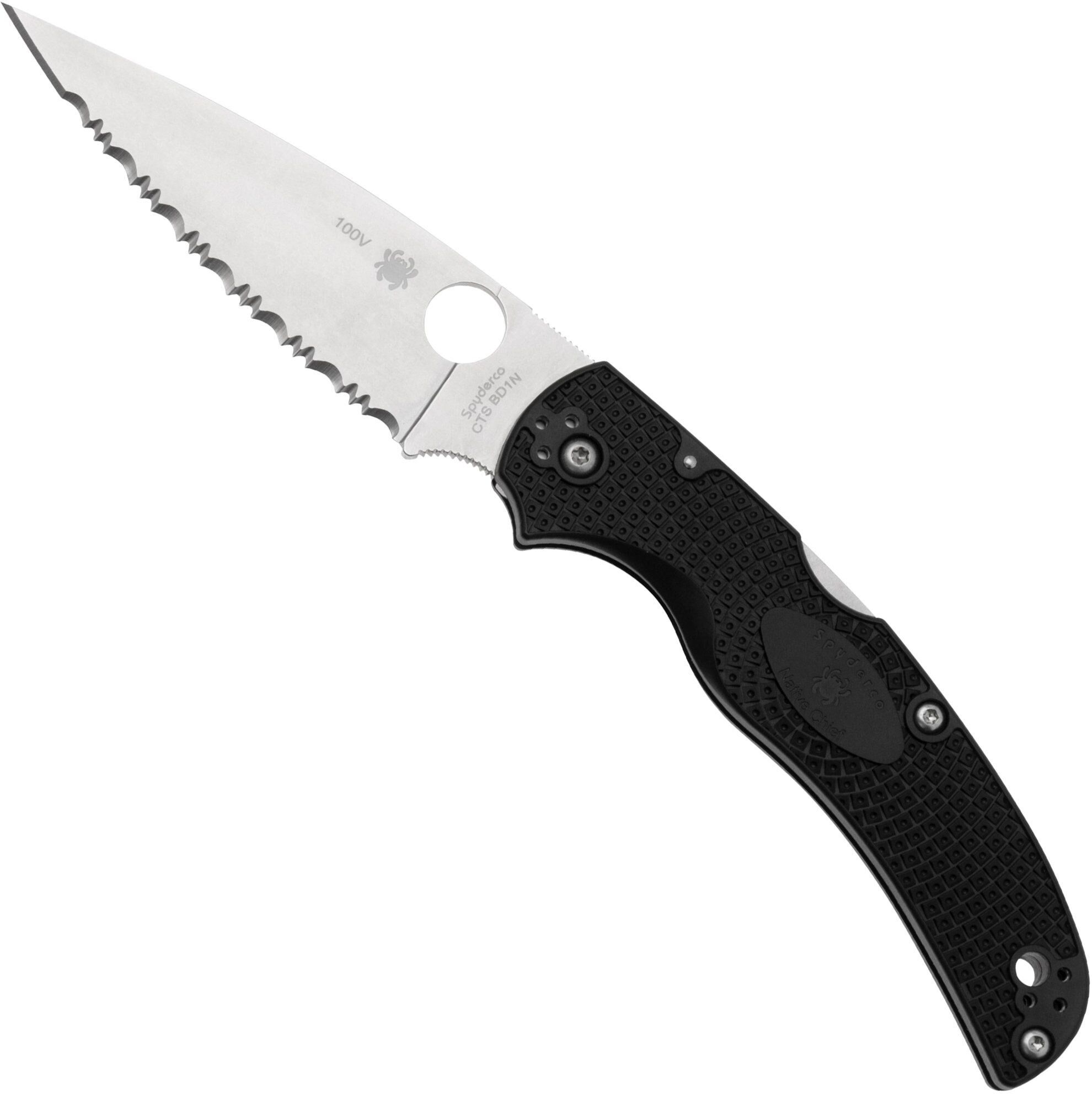 Spyderco Native Chief Lightweight C244SBK, coltello da tasca seghettato