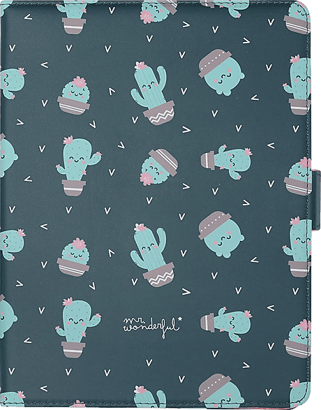 Funda tablet - Wondee Mr Wonderful Universal Cactus, 10.2", Antideslizante, Soporte giratorio