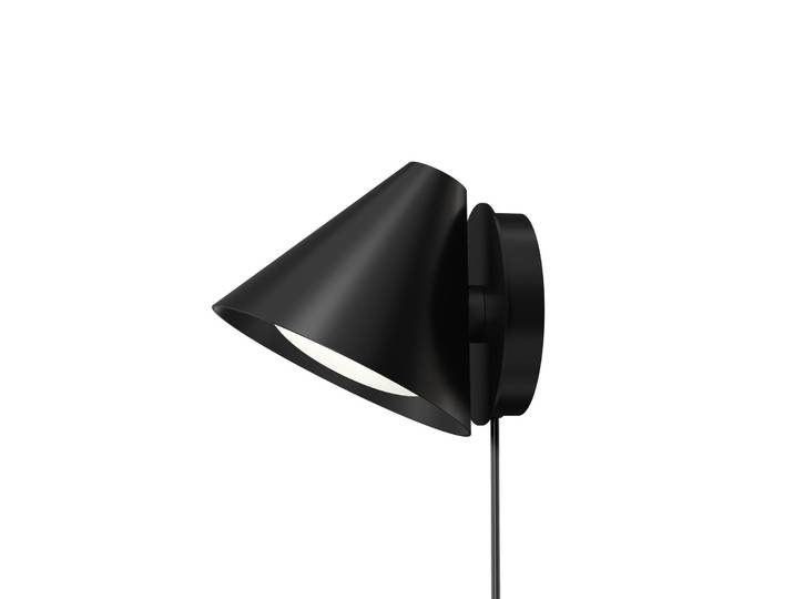 Design wandlamp Keglen, dimbaar, zwart, Woon-/ Eetkamer, Aluminium, Design, Wandlamp design
