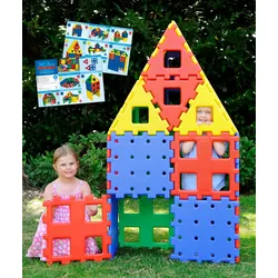 Polydron XL Set Konstruktionsspielzeug 24 Teile - Großformatige Bauteile, inkl. Anleitung, für Gruppen geeignet