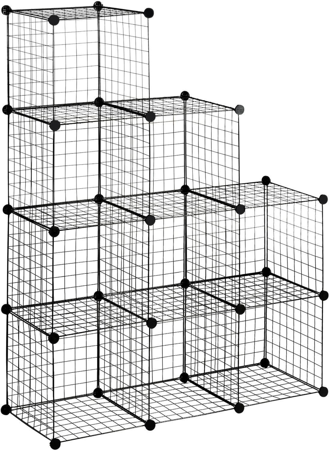 Homona Modulair opbergrek met 9 vakken - Zwart - B/D/H: 105 x 35 x 105 cm