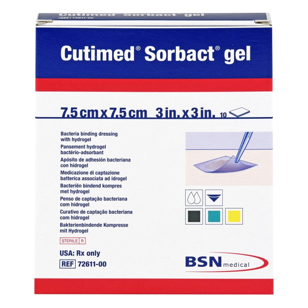 Docpharm GmbH Cutimed Sorbact Gel Kompressen 7,5x7,5 cm 12747572
