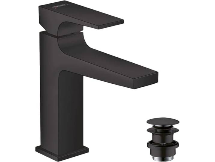 hansgrohe Metropol Mitigeur de lavabo 110 poignée manette\, bonde Push-Open\, noir mat\, 32507670