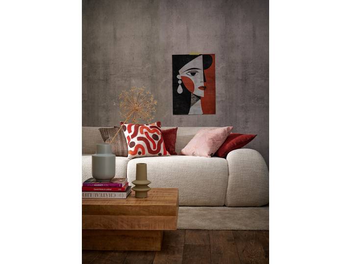 Housse de coussin Malva Rouge/Bordeaux 46 x 46cm Polyester