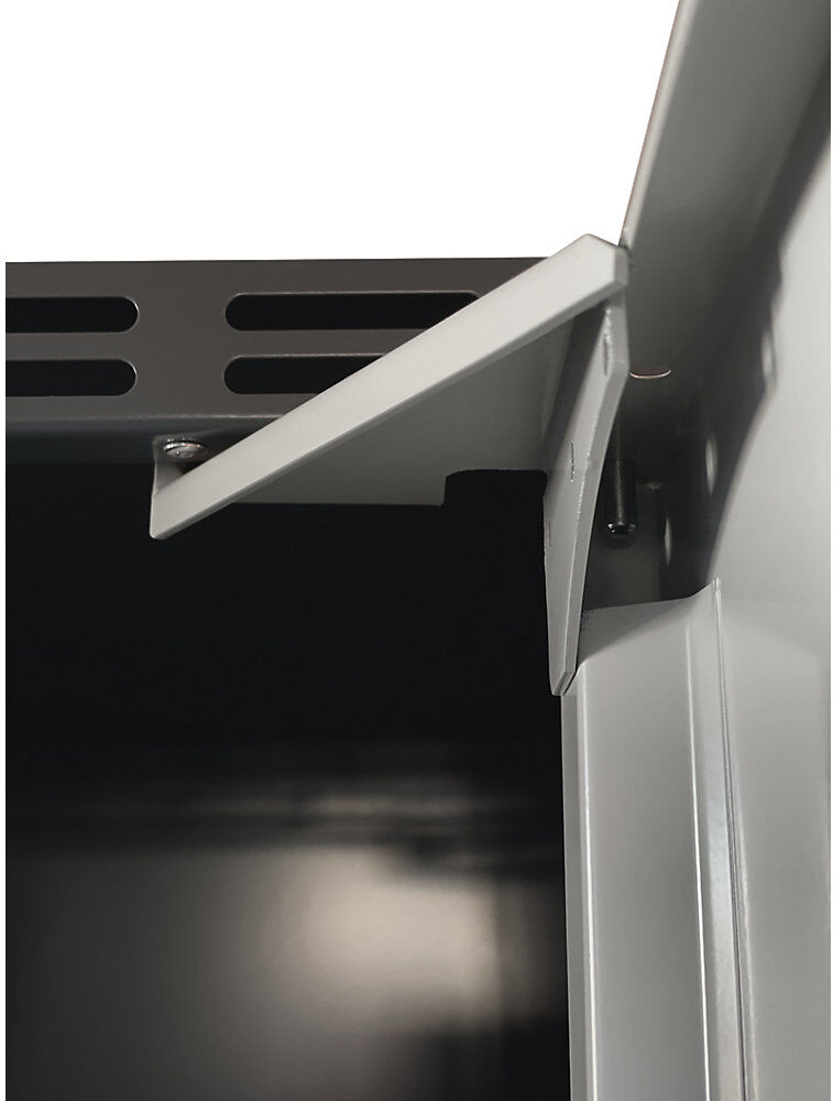 kaiserkraft Z-Spind Fydor, 2 Abteile, anthrazit, B 600 mm, 2 Abteile, flache Dachform, Zylinderschloss