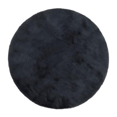 Hochflor-Teppich OCI DIE TEPPICHMARKE "ROCKY SOFT, Fell Haptik", grau (dunkelgrau), H:35mm Ø:80cm, Polyester, Teppiche, Kunstfell, weich, kuschelig, maschinell gewebt, Kaninchen Haptik