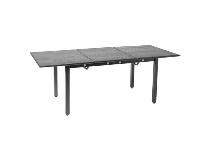 greemotion Ausziehtisch Toulouse eisengrau, Gartentisch mit Niveauregulierung, witterungsbeständig und pflegeleicht, dekoratives Streckmetall-Gitter, Maße: ca. 140/200 x 90 x 74 cm