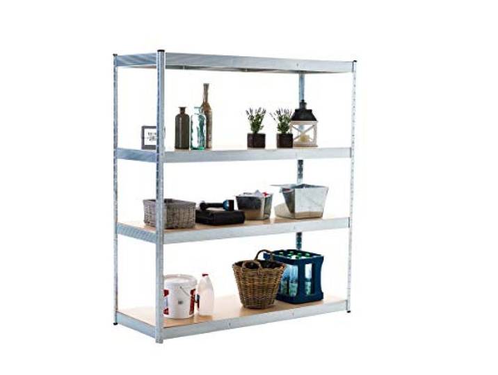 CLP Lagerregal 160X180X60 cm I Böden Bis Je 350 KG Belastbar I Metall-Steckregal, Farbe:Silber