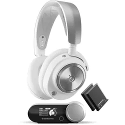 SteelSeries Gaming Headset Arctis Nova Pro Wireless White Multi-System Gaming-Headset mit wechselbarem Akku (Infinity Power System) und Active Noise C