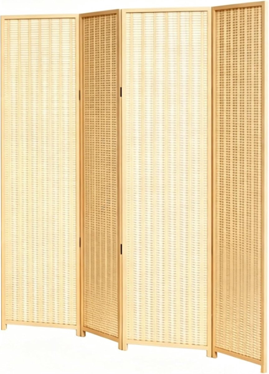 Dubbelzijdig opvouwbaar bamboe privacyscherm als kamerverdeler, 170 x 40 cm, natuurlijk