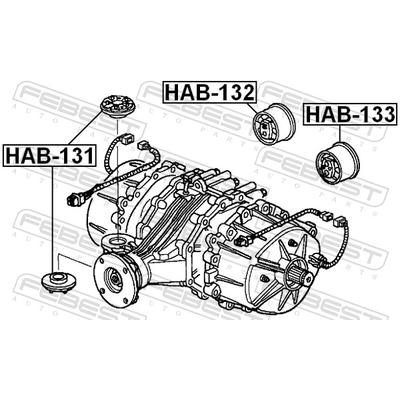 FEBEST Lagerung, Differential HAB-131 vorne für HONDA