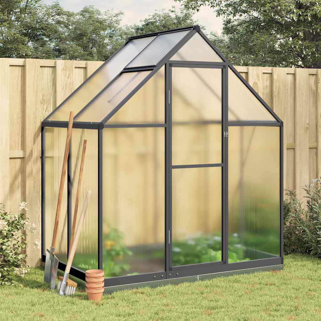 Dakota Fields Casius 5.5 Ft W x 3.5 Ft D Greenhouse Anthracite 202cm H x 169cm W x 114cm D