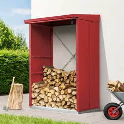Hörmann Ecostar Metall Kaminholzregal Elegant Typ 1,purpurrot,123 x 103 x 198 cm (T x B x H)