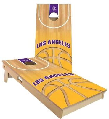 Skip's Garage Los Angeles Basketball Outdoor Cornhole Board Set