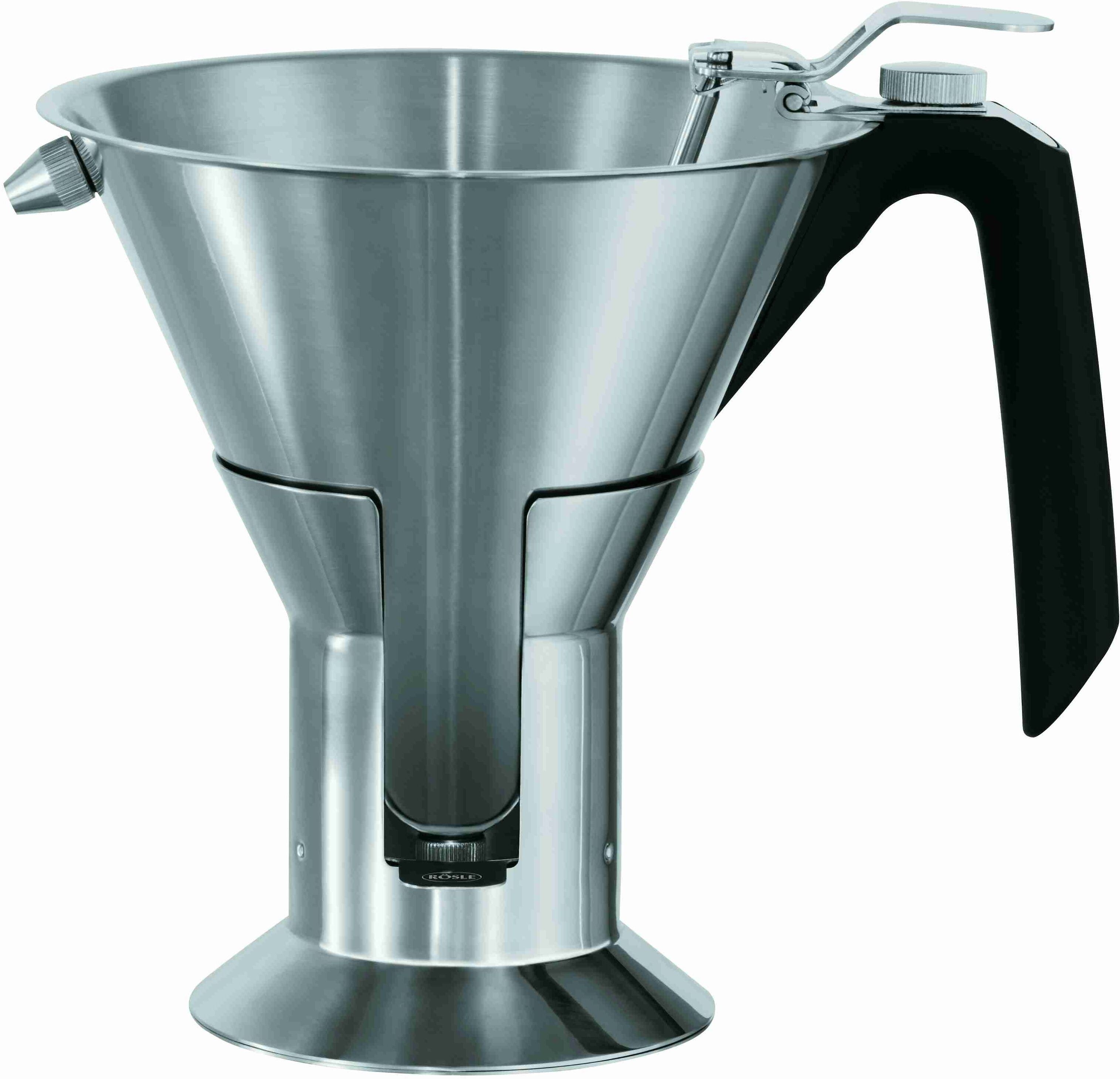 Trichter RÖSLE, silber (edelstahlfarben), H:22cm Ø:19cm, Edelstahl 18/10, Trichter, Trichter, Fondanttrichter, Innenskalierung, wechselbare Düsen, Edelstahl 18/10