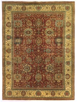 Exquisite Rugs Fine Serapi hand-knotted New Zealand Wool Rust/Light Gold Area Rug