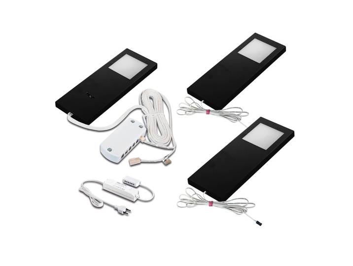 Hera Unterschranklampe LED SlimPad F 3er 3.000K schwarz Slim-Pad F, dimmbar, schwarz, für Küche, Kunststoff, Modern