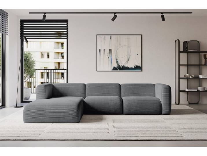 ALTDECOR Ecksofa - MIRA-L2 - 318x179x89 - Dunkelgrau - Corner Sofa Eckcouch Couch L-Form, links/rechts angeordnet