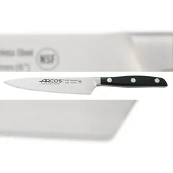 Arcos Serie Manhattan - Kochmesser - Klinge aus Nitrum geschmiedetem Edelstahl 150 mm - HandGriff Polyoxymethilen (POM) Farbe Schwarz (Seiden klinge)