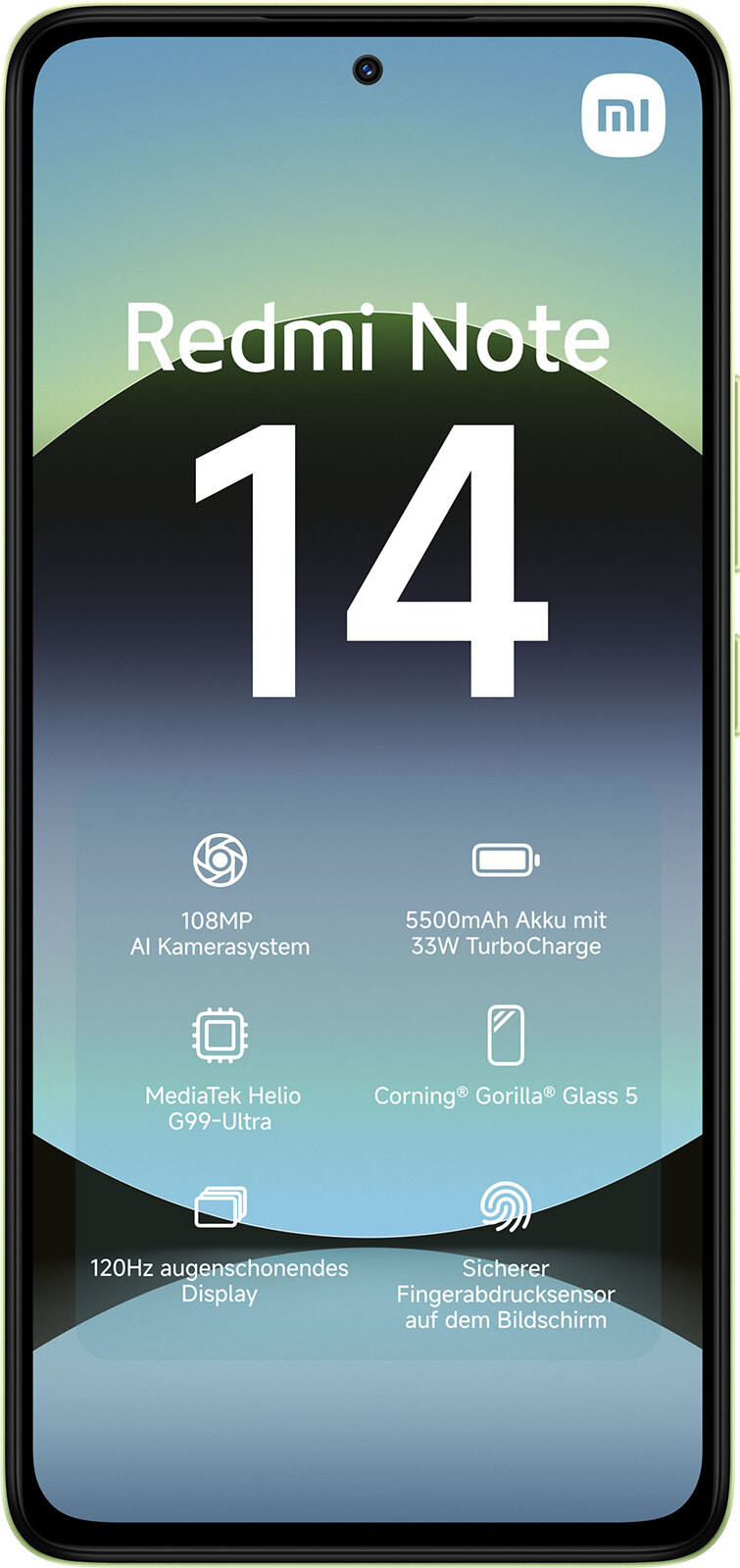 Xiaomi Redmi Note 14, 128GB, 6 GB RAM, Limoengroen