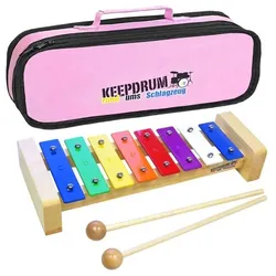 keepdrum KGS Pro Kinder Glockenspiel mit Tasche Pink