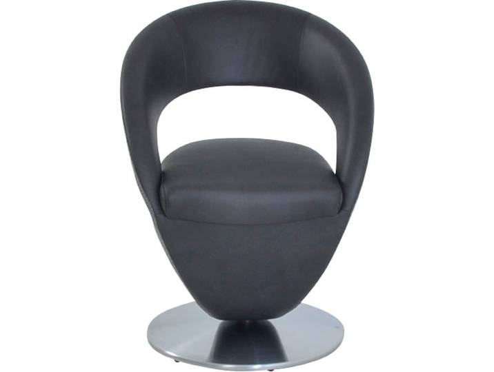 Esszimmerstuhl K+W KOMFORT & WOHNEN Wave, Drehstuhl , grau (asphalt 88, grau 84, edelstahloptik), B:62cm H:86cm T:61cm, Stühle, Esszimmerstuhl, Design-Drehstuhl, Drehteller in Metall edelstahloptik, Farbkombination