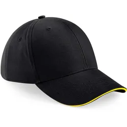 Beechfield Unisex 6-Panel Sandwich Kappe 'Athleisure' Klassische Cap B20 black/yellow one size