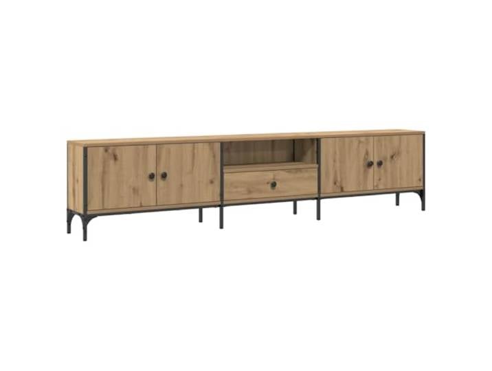 Kaorsrow TV-Schrank 200x25x44 cm Lowboard Artisan-Eiche Metall Modulares Lowboard mit Metallrahmen und Türen für Wohnzimmer, bietet viel Platz für Receiver und Fernseher-Zubehör.