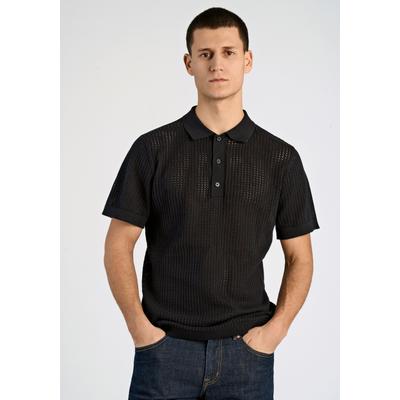Poloshirt LINDBERGH "Poloshirt Relaxed Fit", Herren, Gr. L, schwarz, Obermaterial: 100% Baumwolle, lässig geschnitten, Shirts