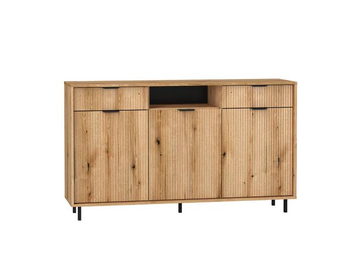 Petits-meubles Sideboard Soly Holz, Braun, Holzwerkstoff, 2 Schubladen, 153.4x89.7x40.3 cm, Kleinmöbel, Kommoden, Sideboards