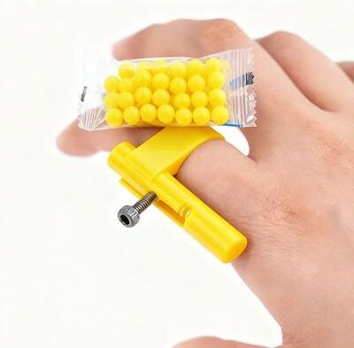 Uplift Picks Compact Mini Paper Ball Launcher For Playful Parties And Desk Fun yellow