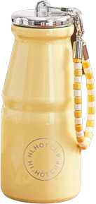 Uplifted Trends Mini Insulated Cup Leak Proof Stainless Steel Pocket Cup With Chain yellow