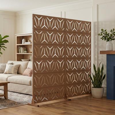 Lirago 2Pcs Outdoor Freestanding Metal Privacy Screen Decorative Partition Panel for Patio Garden Balcony