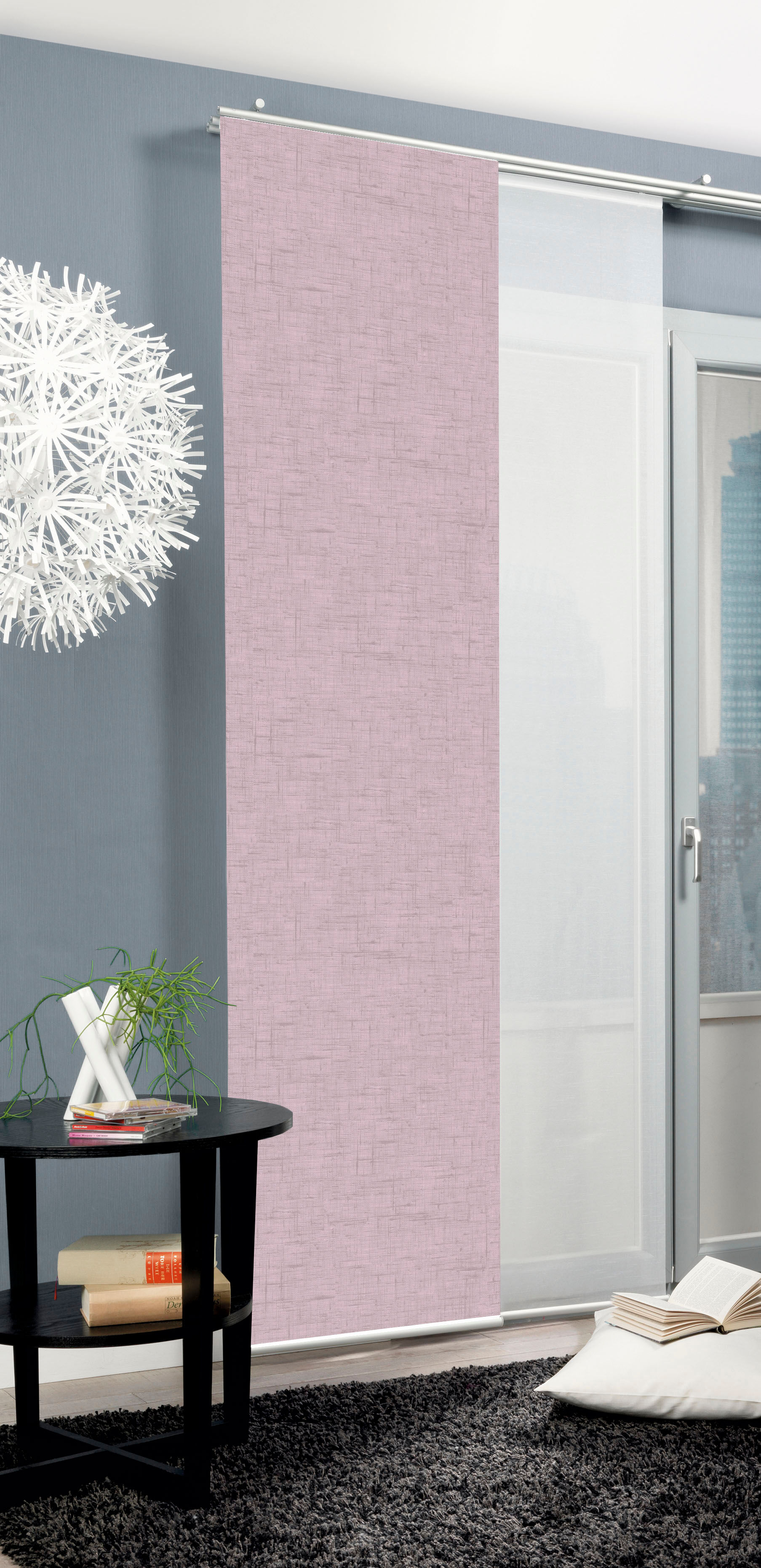 Schiebegardine HOME WOHNIDEEN "PIVE" Gr. 1, rosa, B:60cm H:245cm, Polyester, Gardinen, Schiebegardine, Schiebegardine PIVE digitalbedruckt