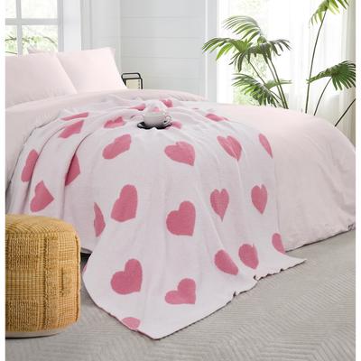 Truly Soft Cozy Hearts Reversible 50x70 Throw