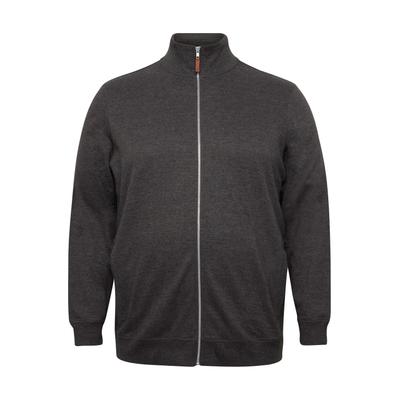 Sweatjacke BLEND "Sweatjacke BHAlio Big & Tall", Herren, Gr. 5XL, grau (charcoal mix), Obermaterial: 60% Baumwolle CO. 40% Polyester PES., Sweatjacken Sweatjacke