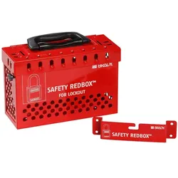Brady, Zubehör Maschine, transportable Gruppenverschlusskasten LockBox, Rot, 24 x 17 x 10cm, mit Schnell-Lösesystem, t