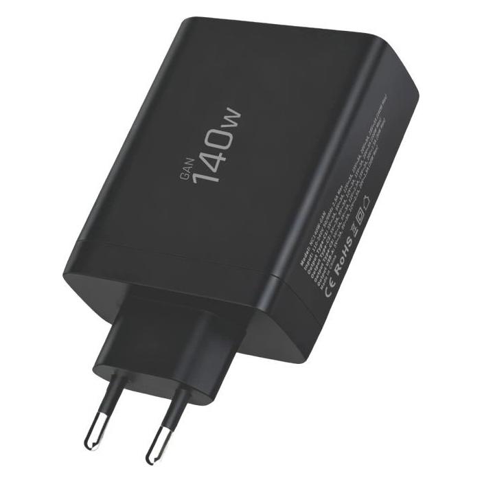 Tech-Protect NC140W-GAN 4-PORT NETZLADEGERÄT PD 140W / QC3.0 SCHWARZ (140 W, 4 Ports) (5906302335954)