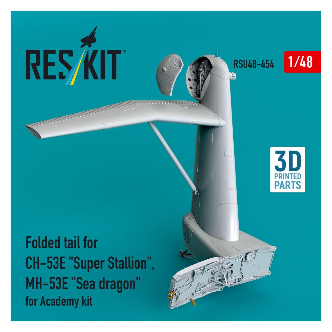 ResKit Folded tail for CH-53E Super Stallion, MH-53E Sea dragon for Academy kit (3D printed) (RSU48-0454)