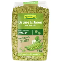 Rapunzel Erbsen grün, halb, geschält bio