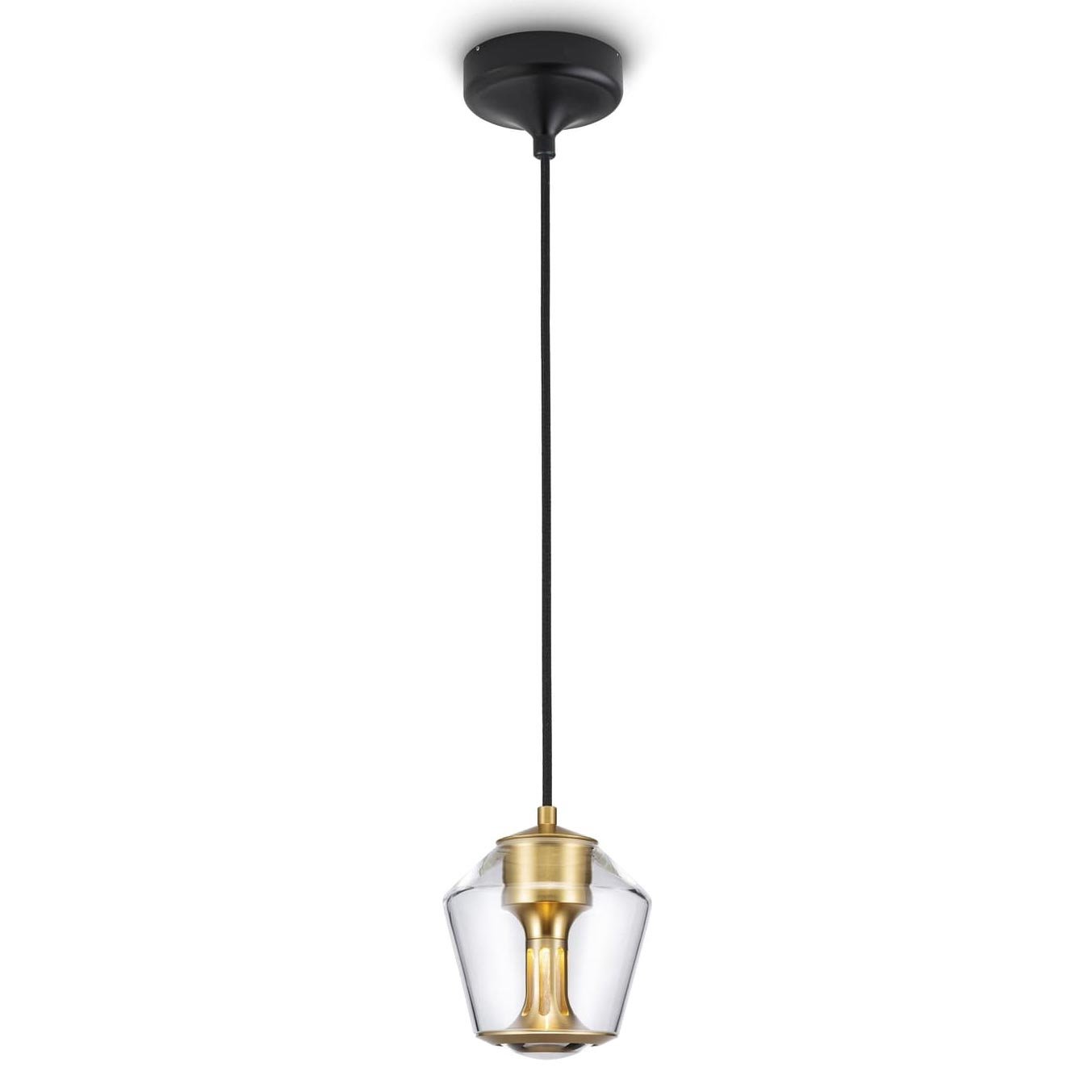 less 'n' more Ethics E-WGPL Pendelleuchte (Leuchtkorpus gold, Glasschirm kristal... Leuchtkorpus gold, Glasschirm kristall, LEDs gemeinsam dimmbar über Phase E-WGPL-P-KGG-GC-SS