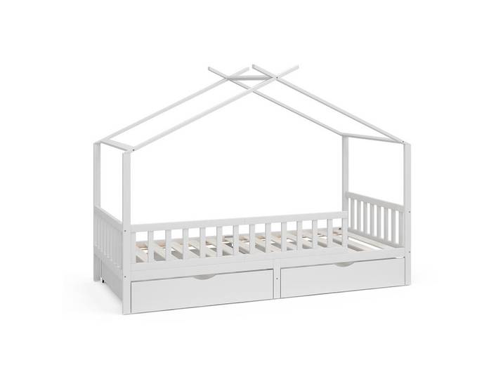 VitaliSpa Hausbett Franka Weiß 90x200 cm mit 2 Schubladen, Holzwerkstoff, Rechteckig, 90x200 cm, Baby- und Kindermöbel, Kinderzimmer & Jugendzimmer, Kinderbetten