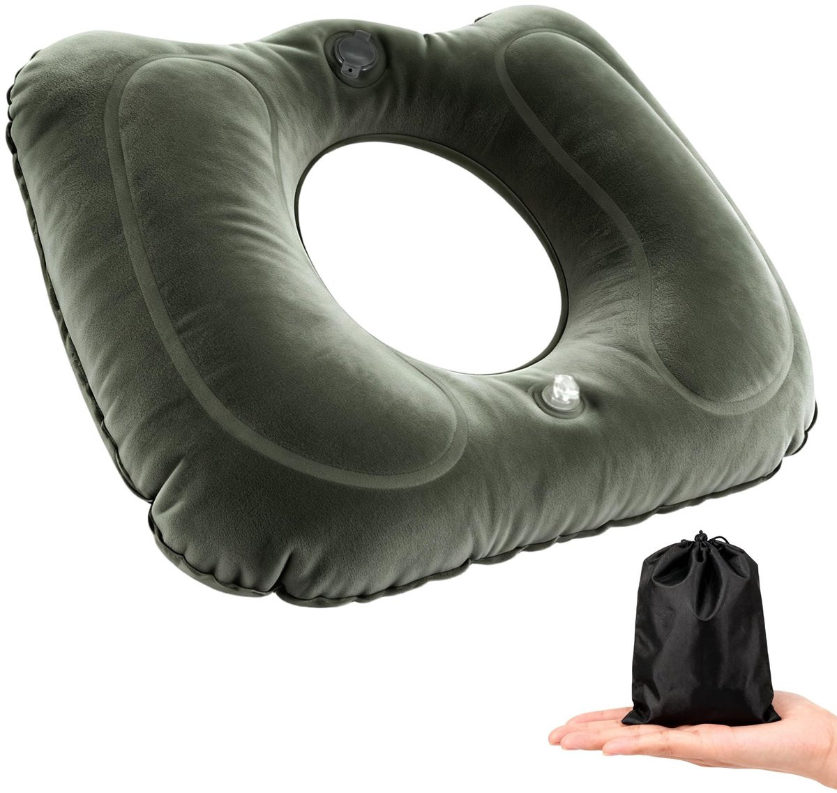 Dailygoods Donutkussen Orthopedisch - Opblaasbaar en Ergonomisch Zitkussen voor Drukverlichting - 40 x 46 cm