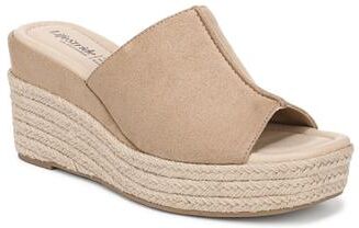 Wide Width Women's Haute Platform Espadrille Sandal by LifeStride in Biscotti Beige (Size 10 W)