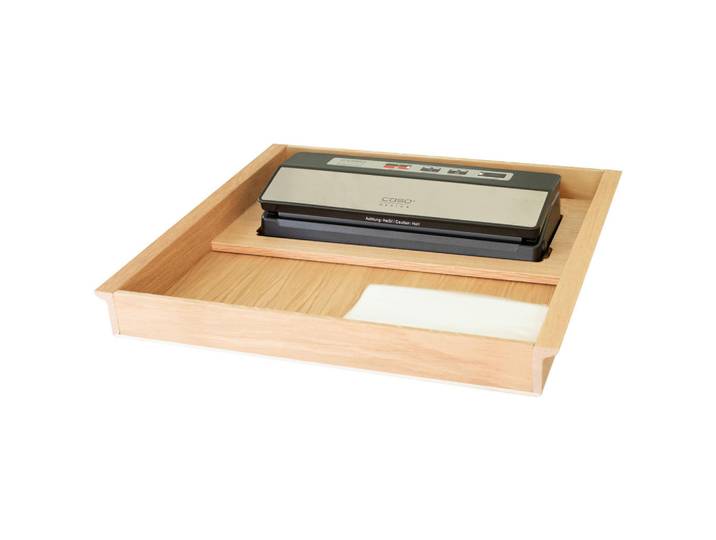 Caso Design Vakuumierset, Eiche, Edelstahl, Holz, Metall, Eiche, massiv, 52.4x5.7x47.2 cm, Küchengeräte, Sonstige Küchengeräte