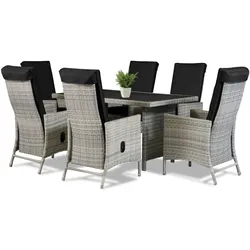 Prestige Home Living Outdoor 13tlg. Dining Set Sitzgruppe JUNIO aus Aluminium inkl. Polsterauflage, braun-grau